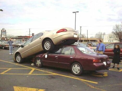 Fighing over a parking spot - Funny Pictures and Images